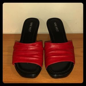 Nine West Red/Black Sandals